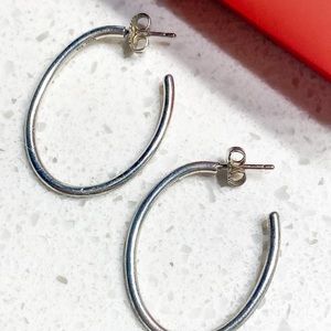 James Avery Oval Hoop Ear Posts in Silver